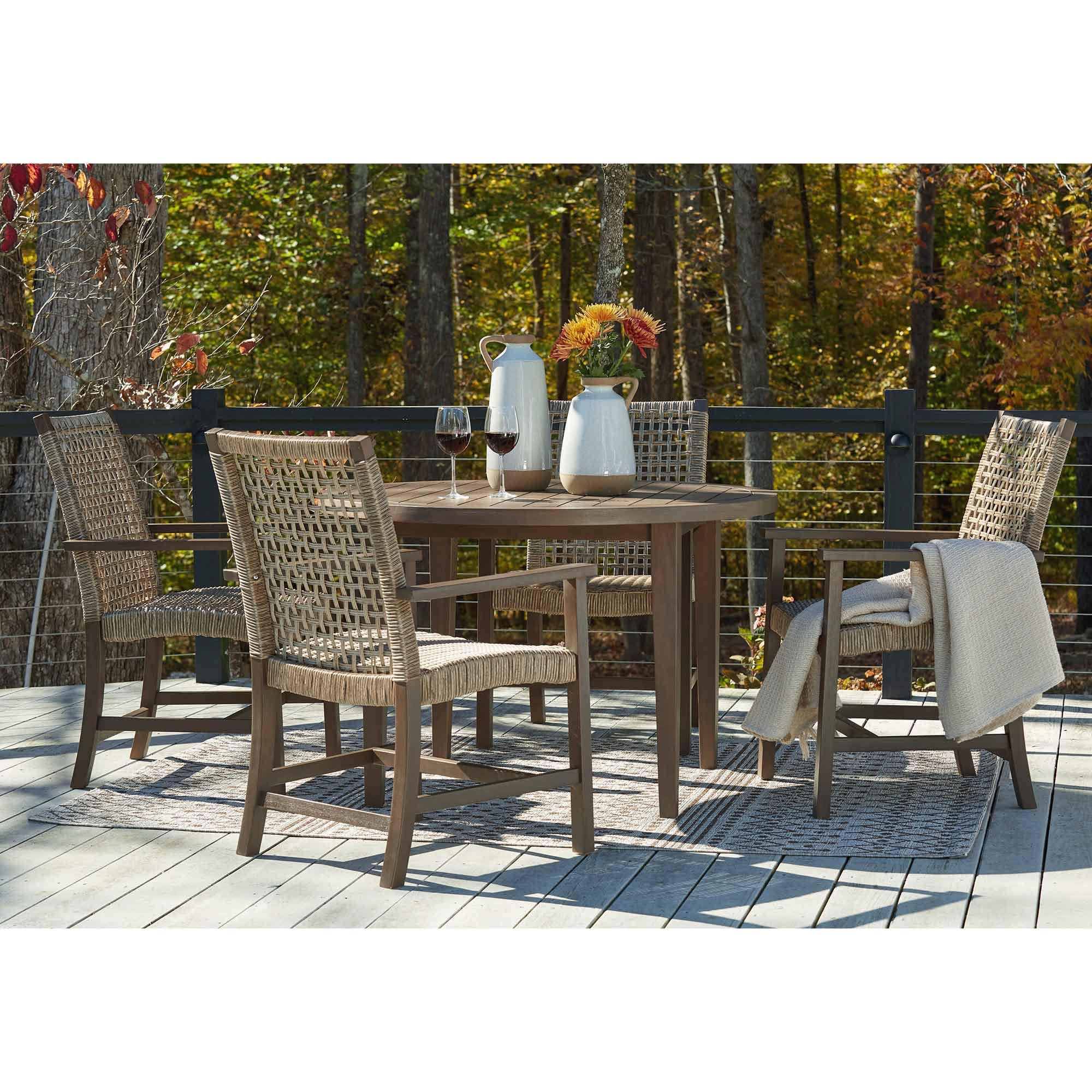 Rent to Own Ashley Furniture Germalia 5 Piece Patio Dining Set at